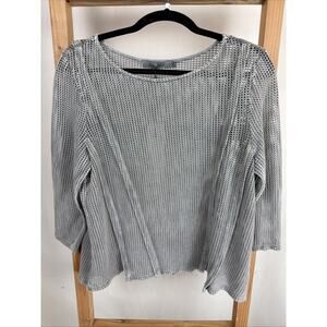 NWT Beau Jours by Chalet USA Grey Mesh Top #1141 Size SMALL